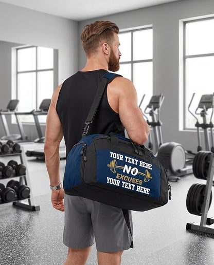 Personalized Weightlifting Duffel Bag – Custom Gym Bag with Name & Logo – Heavy Duty Workout Bag for Men & Women – Lifting, Powerlifting, Bodybuilding Training Gear