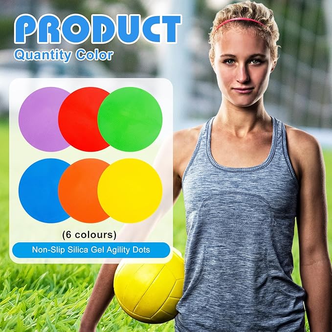 9 inch Spot Markers Flat Field Cones,Non Slip Spot Floor Dots for Soccer Basketball Baseball Sports Speed Agility Training
