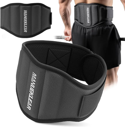 MANUEKLEAR Gym Weight Lifting Belt Weight Lifting Workout Weightlifting Powerlifting Belt for Men Women - 7.5inch - Bodybuilding Fitness Back Support for Cross Training, Squats, Lunges