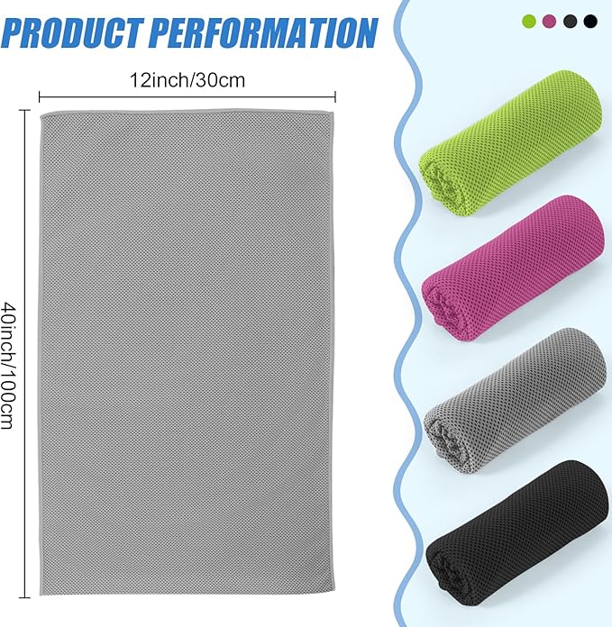 4 Pack Cooling Towel for Neck and Face,Ice Towel for Hiking Camping Riding Tennis Yoga Fitness Workout Gym Sweat Ice Towels (Multicolor-03)