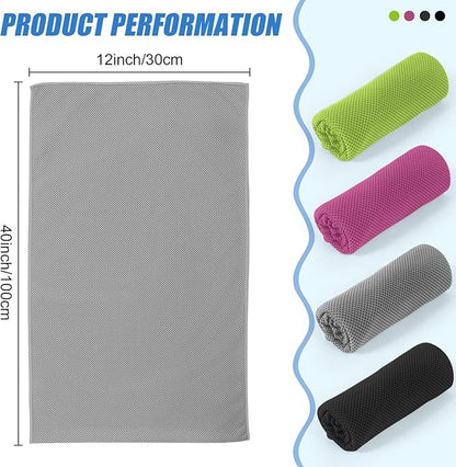4 Pack Cooling Towel for Neck and Face,Ice Towel for Hiking Camping Riding Tennis Yoga Fitness Workout Gym Sweat Ice Towels (Multicolor-03)