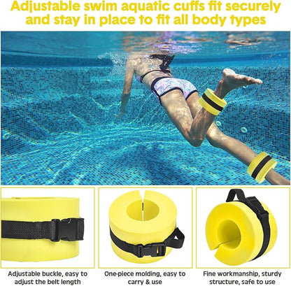 5 Pcs Pool Aquatic Exercise Set Including 2 Lightweight Water Dumbbells, 2 Ankle Swimming Weights, and Swim Belt Water Exercise Equipment for Aquatic Aerobics