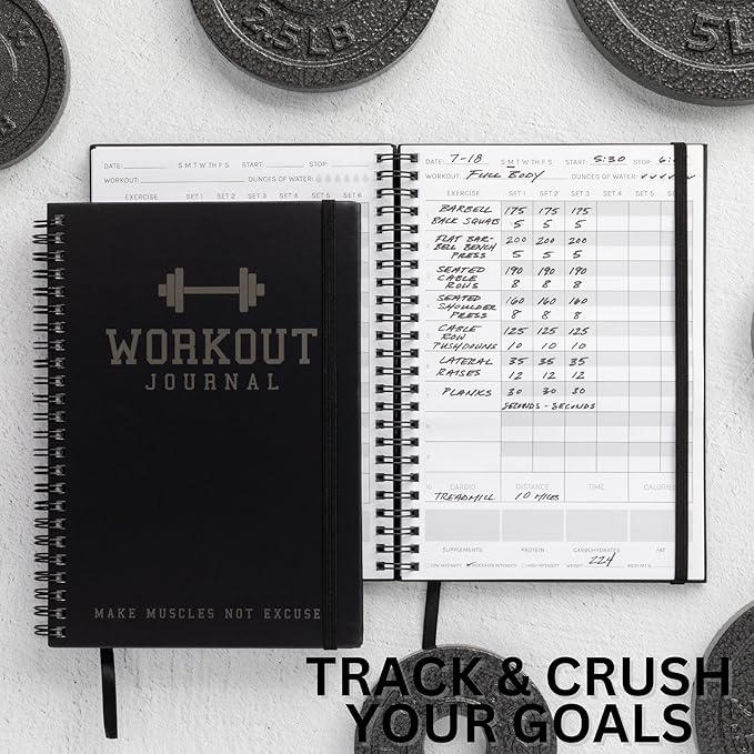 The Ultimate Fitness Journal for Tracking and Crushing Your Gym Goals - Detailed Workout Planner & Log Book For Men and Women - Great Gym Accessories With Calendar, Nutrition & Progress Tracker