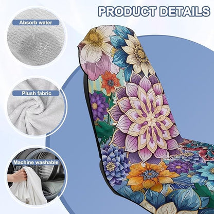 Bulopur Boho Mandala Car Seat Towel Cover After Gym Workout Beach and Swimming Sweat Carseat Protector Breathable Washable Removable Auto Accessories
