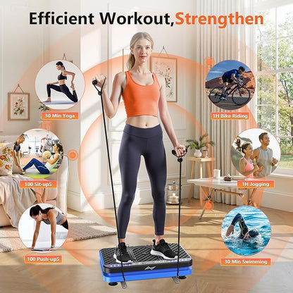AXV Vibration Plate Fitness Platform Exercise Machine Vibrating Shaking Full Body Shaker Workout Vibrate Stand Shake Board Sport Gym for Weight Loss Fat Burner for Women Men