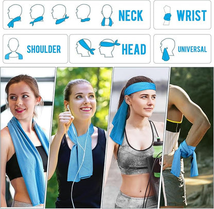 MENOLY 30 Packs Cooling Towels Bulk Gym Cooling Towels for Neck and Face Sweat Workout Cooling Neck Rags for Sports Yoga Soft Microfiber Breathable Rags for Hiking Running Fitness-Multicolor
