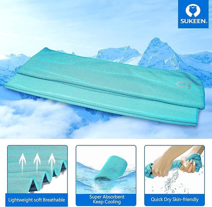 Sukeen Cooling Towel (40"x12"), Soft Breathable Cooling Towels for Neck and Face, Chilly Sweat Towel, Neck Cooling Wraps for Gym, Yoga, Sports, Camping, Hiking