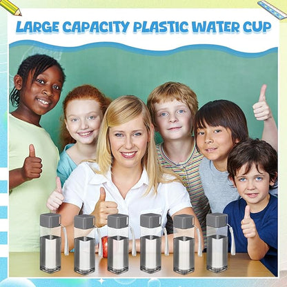 Mifoci 20 Pieces Water Bottle Bulk 17 oz Plastic Water Bottles Bulk Gym Sports Adults Reusable Large Drinking Cups for Outdoor Fitness(Grey,Rectangle)