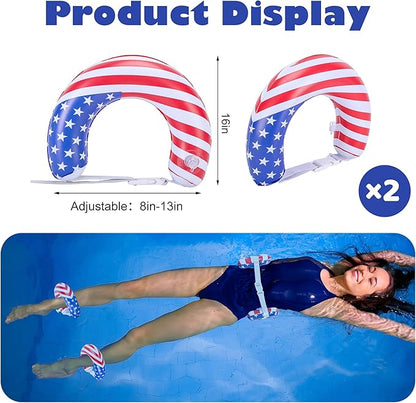 RunNico 7 Pcs PVC Water Workout Equipment, Aquatic Exercise Dumbbells and Cuffs Set, Inflatable Swimming Float Belt with Pull Buoy for Water Aerobics Pool Fitness Sports