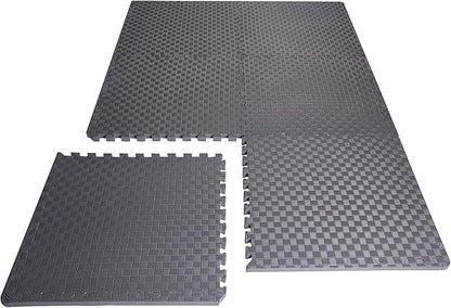 BalanceFrom Puzzle Exercise Mat 1" Thick, EVA Interlocking Foam Floor Tiles for Home Gym, Mat for Home Workout Equipment, Floor Padding for Kids, Gray, 24 in x 24 in x 1 in, 24 Sq Ft - 6 Tiles