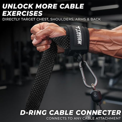 TAVIEW Weight Lifting Straps with Cuffed D Ring Wrist Support, Heavy Duty Comfortable Lifting Straps for Men with Secure Fit and Enhanced Grip for Gym Training