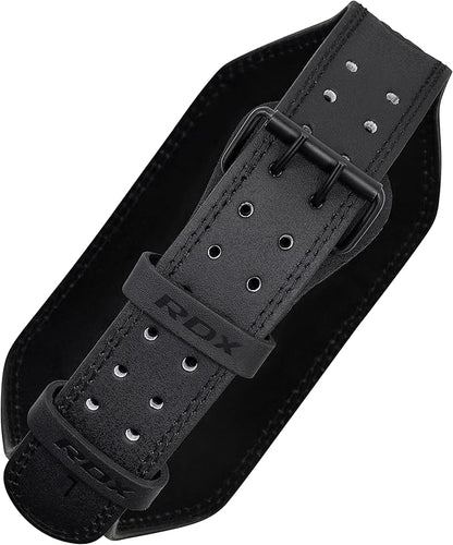 RDX Weight Lifting Belt Gym Fitness, Cowhide Leather, 4” 6” Padded Lumbar Back Support, 10 Adjustable Holes, Weightlifting Powerlifting Bodybuilding Deadlift Squat Workout Strength Training, Men Women