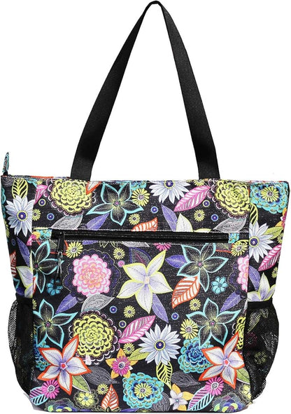 Original Floral Water Resistant Large Tote Bag Shoulder Bag for Gym Beach Travel Daily Bags Upgraded