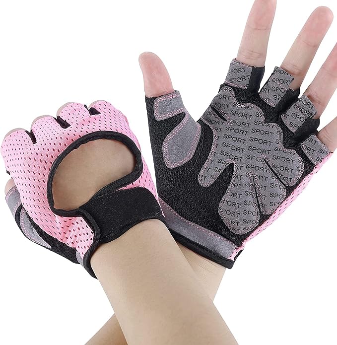 Weight Lifting Gloves for Men Women Gym Half-Finger Glove with Anti Slip Palm Hand Protection for Workout Training, Fitness, Hanging, Pull up, Cycling, Exercise