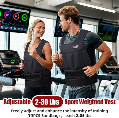 Adjustable Weighted Vest for Men Women,2-30 Lbs Adjustable Weighted Vest with Straps Womens Running Weight Vest for Walking Strength Training Fitness