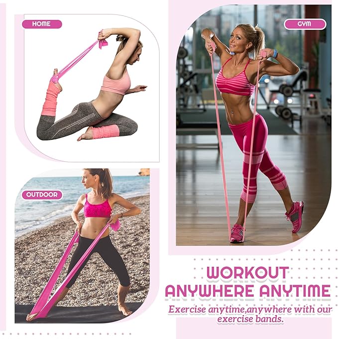 6 Pcs Fitness Resistance Exercise Bands 6 Tube Pedal Puller Resistance Band Set for Women Weight Loss Thigh Training Workout Equipment Elastic Arms Abdomen Shoulder Waist Leg Beginners Yoga