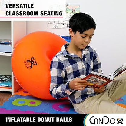 CanDo 30-1954 Donut Swiss Stability Ball for Yoga, Pilates and Balance Training, 30" Diameter, Red