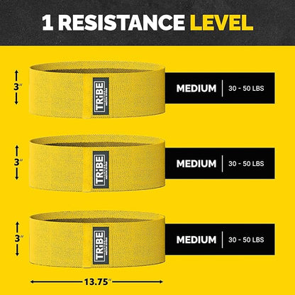 Tribe Lifting Fabric Resistance Bands for Legs - Workout Bands Resistance Bands for Men and Women - Booty Bands for Working Out - Exercise Bands Resistance Bands Set - Elastic Bands for Exercise