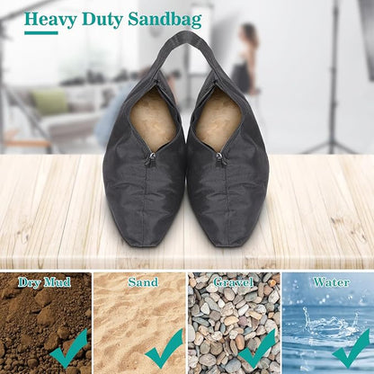 120LB Set of 2 Heavy Duty Sandbag Weights for Photography Light Stands, Weighted Sand Bags for Backdrop Supports, Pop-Up Canopy Tents, Tripods & Outdoor Equipment, Secure Base for Windy Condition