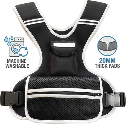 Adjustable Weighted Vest for Women and Men, 0-10lb/0-18lb with Removable Weights, Neoprene Fabric, Reflective Stripe and Padded Shoulders for Walking and At-Home Cardio