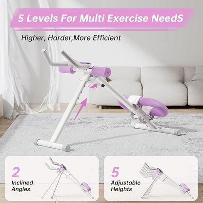 Abdominal Machine Ab Workout Equipment Adjustable for Home Gym Ab Machine Exercise Equipment bwith LCD Monitor