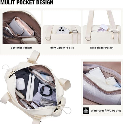 ROULENS Small Gym Bag for Women 2 Set Mini Gym Duffle Bag with Wet Compartment and Coin Wallet, Gym Tote Bag for Workout/Sport/Travel