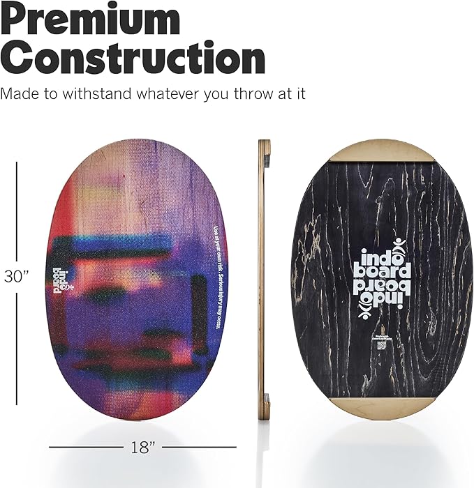 The Original Indo Board Training Package - Balance Board Trainer for Core Strength, Stability & Athletic Performance - Surfing, Skateboarding, Snowboarding, Yoga, Physical Therapy & More. Includes Board, Cushion and Roller.
