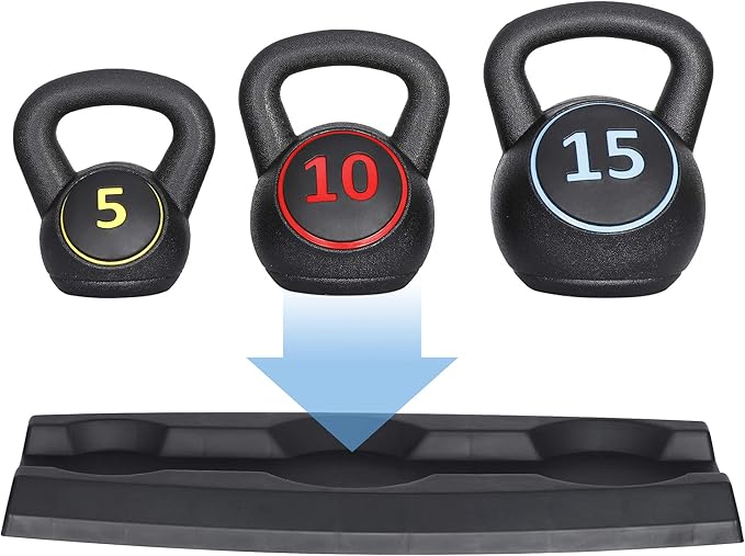 LEMY 3/4-Piece Kettlebell Strength Training Set, Fitness Equipment Exercise Wide Grip Kettlebells, Full Body Workout, Core Training for Home, Gym