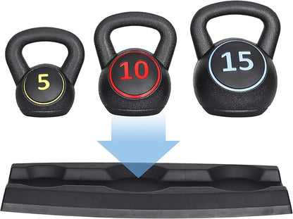 LEMY 3/4-Piece Kettlebell Strength Training Set, Fitness Equipment Exercise Wide Grip Kettlebells, Full Body Workout, Core Training for Home, Gym
