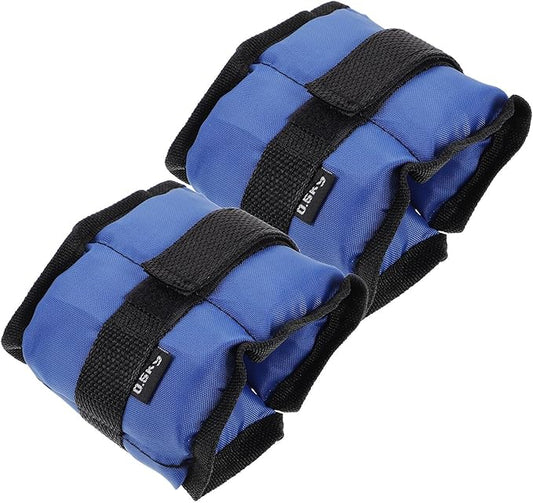 2pcs Adjustable Sandbag Ankle and Wrist Weights 1kg Each for Men and Women Workout Leg and Arm Weighted Bands for Running, Yoga, Aerobics, and Fitness Training