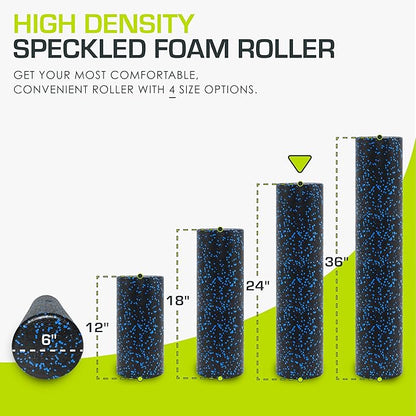 ProsourceFit High Density Foam Rollers Long, Firm Full Body Athletic Massage Tool for Back Stretching, Yoga, Pilates, Post Workout Muscle Recuperation