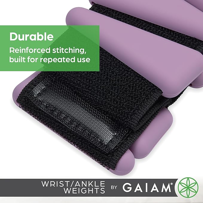 Gaiam Wrist and Ankle Weights, Wearable Bracelet to Strengthen, Tone & Sculpt, Adjustable Ankle Weights for Women & Men for Yoga, Dance, Pilates, Barre, Cardio, Home & Gym Use