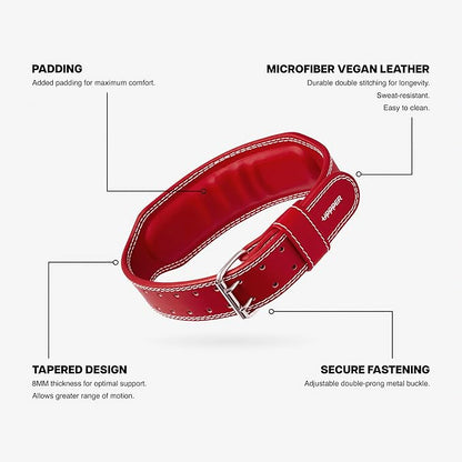 UPPPER Weight Lifting Belt - Double Prong 4” to 2.5” Tapered Premium Lifting Belt for Men and Women - Ultimate Back Support For Weightlifting and Powerlifting | Premium Fitness Gear