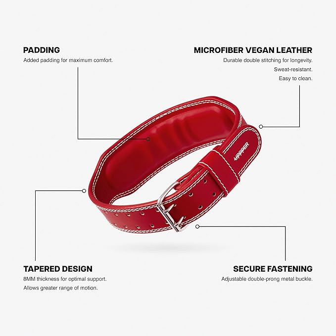 UPPPER Weight Lifting Belt - Double Prong 4” to 2.5” Tapered Premium Lifting Belt for Men and Women - Ultimate Back Support For Weightlifting and Powerlifting | Premium Fitness Gear