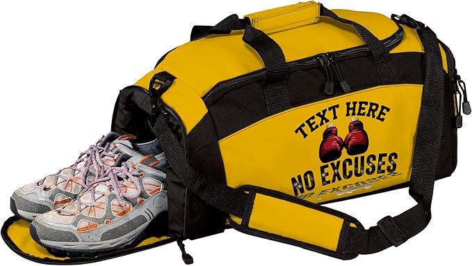 Personalized Boxing Duffle Bag with Name – Durable Gym Bag for Fighters, Custom Training Gear Bag with Shoe Compartment for Gloves & Equipment