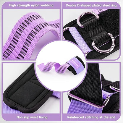 MANUEKLEAR Non-Slip Wrist Straps for Weightlifting Deadlifting, Gym Lifting Straps with D Rings for Cable Machine Workout, 10mm Neoprene Padded Weight lifting Wrist Wraps for Men Women