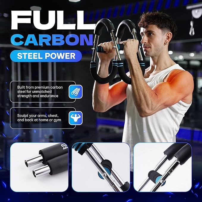 Twister Arm Trainer for Men & Women – Upper Body Strength Bar, Chest Expander & Forearm Exerciser, Heavy-Duty Home Workout Equipment for Arm Muscle Training, 30-120 lbs Resistance
