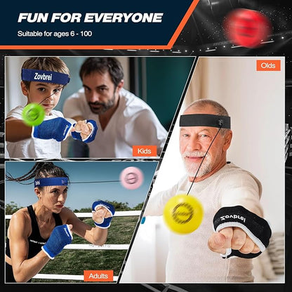 Complete Boxing Reflex Training Kit: Adjustable Headband, Inflatable Punching Balls, Speed Bag, Large & Small Gloves, Storage Bag. Improve Reaction Speed & Hand-Eye Coordination.