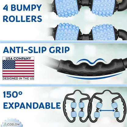COZLOW Dual Sided Muscle Roller - Cellulite Massager for Arms and Legs - Flexible Massage Tool - Effective Sculpting Massage for Thighs, Butt