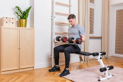 Wooden Swedish Ladder Wall Stall Bar - Indoor Chin Up Bar Workout Equipment for Home Exercise, Physical Therapy, Gymnastics, Fitness