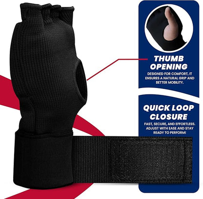 Bout3® Gel Boxing Handwraps for Men & Women - Inner Gloves with Gel Padding for Wrist Support, Comfort, 80cm Long Straps, Impact Protection - Ideal for Boxing, MMA, Kickboxing, Training