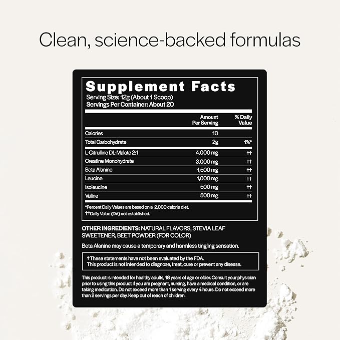 Gainful Caffeine Free Pre Workout Powder with Creatine, Watermelon Flavor, Supports Strength, Endurance, & Recovery, BCAAs, Beta Alanine, L-Citrulline, No Artificial Ingredients, 20 Servings
