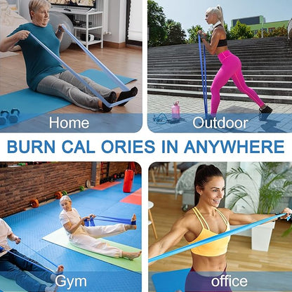 5 Pcs Professional Resistance Bands. Latex-Free, Pilates Band, Work Out Bands, Stretch Bands for Working Out Women or Men, Exercise Bands Set for Pilates, Physical Therapy, Yoga