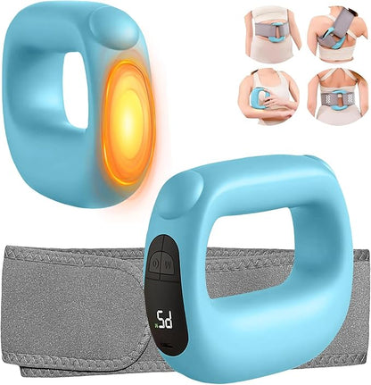 Deep Tissue Percussion Muscle Massage Gun: with Heat, Adjustable Intensity and Speed, Super Quiet, USB-C Rechargeable, Portable, Pain Relief for Athletes and Everyone, Ideal Gift（Blue）