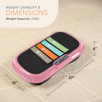 Lifepro Waver Vibration Plate Exercise Machine for Lymphatic Drainage, Muscle Activation, Full-Body Workout Vibrating Platform with Loop Bands, Fitness Equipment for Strength Toning & Fat Loss