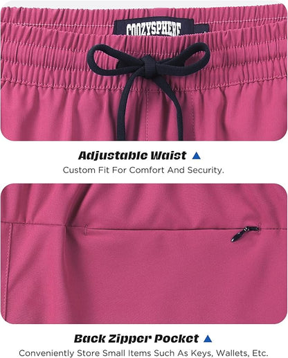 Men 2 in 1 Running Shorts with Compression Liner 5" 7" Quick Dry Workout Athletic Shorts with Pockets Towel Loop