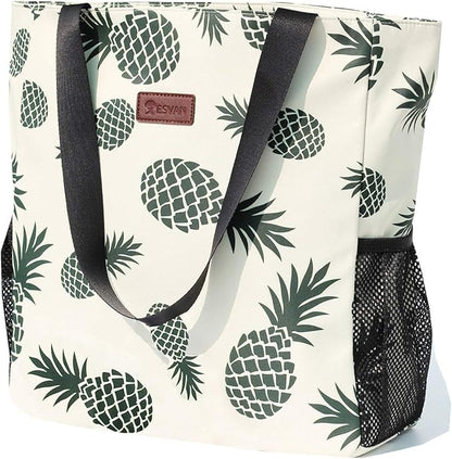 Original Floral Water Resistant Large Tote Bag Shoulder Bag for Gym Beach Travel Daily Bags Upgraded