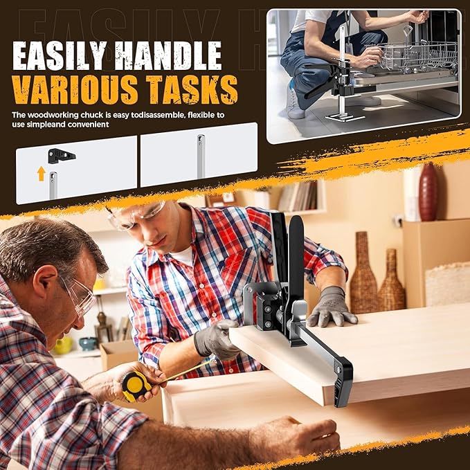 Labor Saving Arm Jack Handle 15 in Furniture Jack Drywall Lift for Wall Tile Locator, Multi Function Height Adjustment, Door Panel, Lever Arm Tool Board Weight 365lb, Lift Range 9.8In