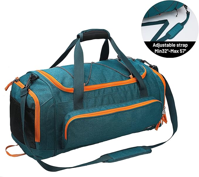 MIER Large Gym Bag for Men Sports Duffle Bag with Shoe Compartment 60L Lightweight Duffel Bags for Workout Fitness Travel, Blue