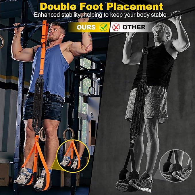 WELSPO Pull Up Assistance Bands with 4 Heavy Duty Resistance Bands for Pull Up Bar Workout, Adjustable Pull Up Assist Band Equipment for Home Gym Strength Training & Full Body Workout
